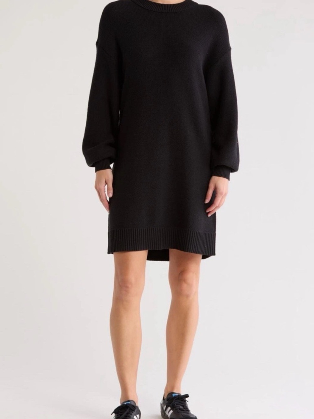 Melrose and market Black Knit mini Sweater Dress - Crewneck Long Sleeve size L
